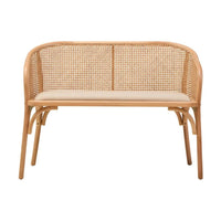 Lorenza Natural Cane Beige Bench