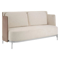 Lousanne Ivory Fabric and Mink Velvet 2 Seater Sofa