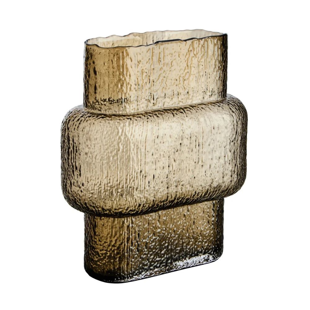 Alba Large Textured Brown Glass Vase