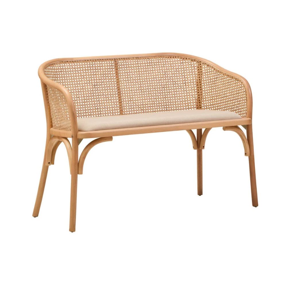 Lorenza Natural Cane Beige Bench