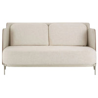 Lousanne Ivory Fabric and Mink Velvet 2 Seater Sofa