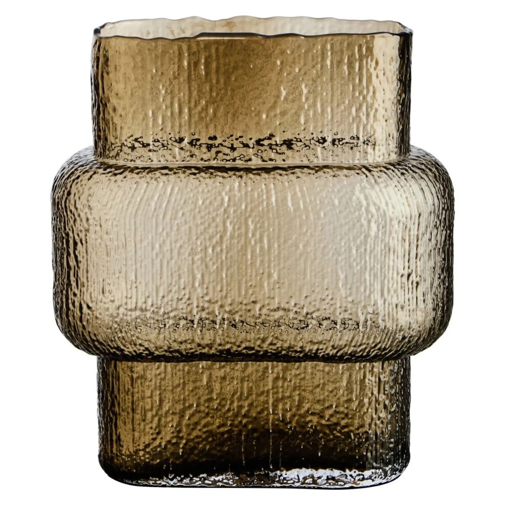 Alba Large Textured Brown Glass Vase