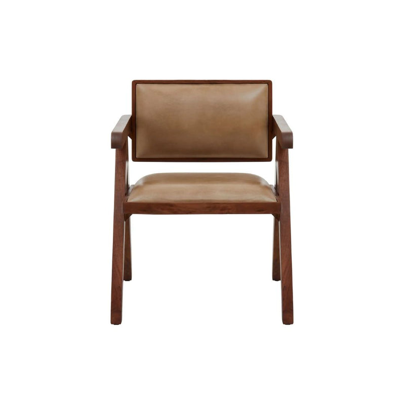 Apex Beige Leather Chair (Set of 2)