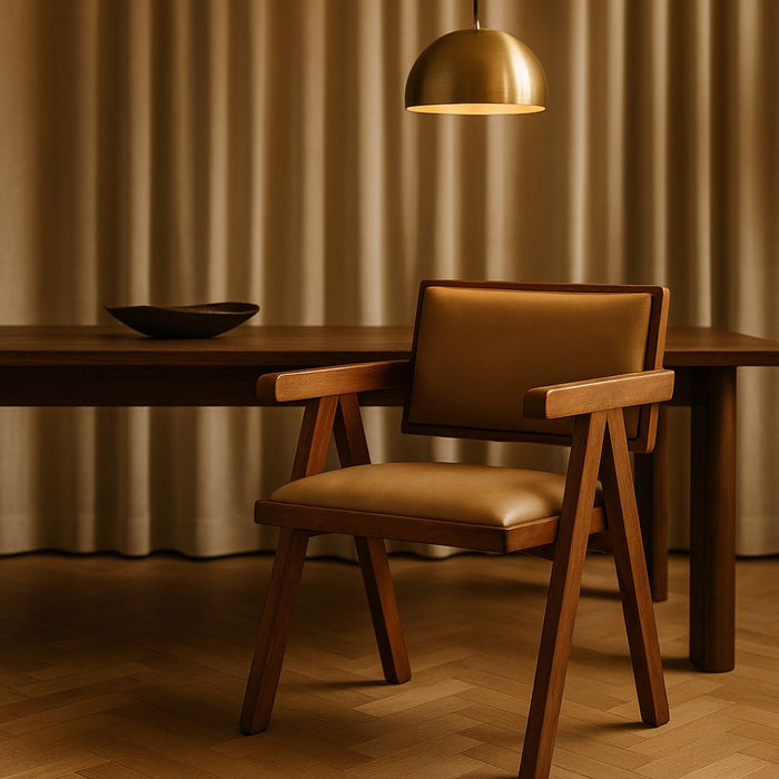Apex Beige Leather Chair (Set of 2)