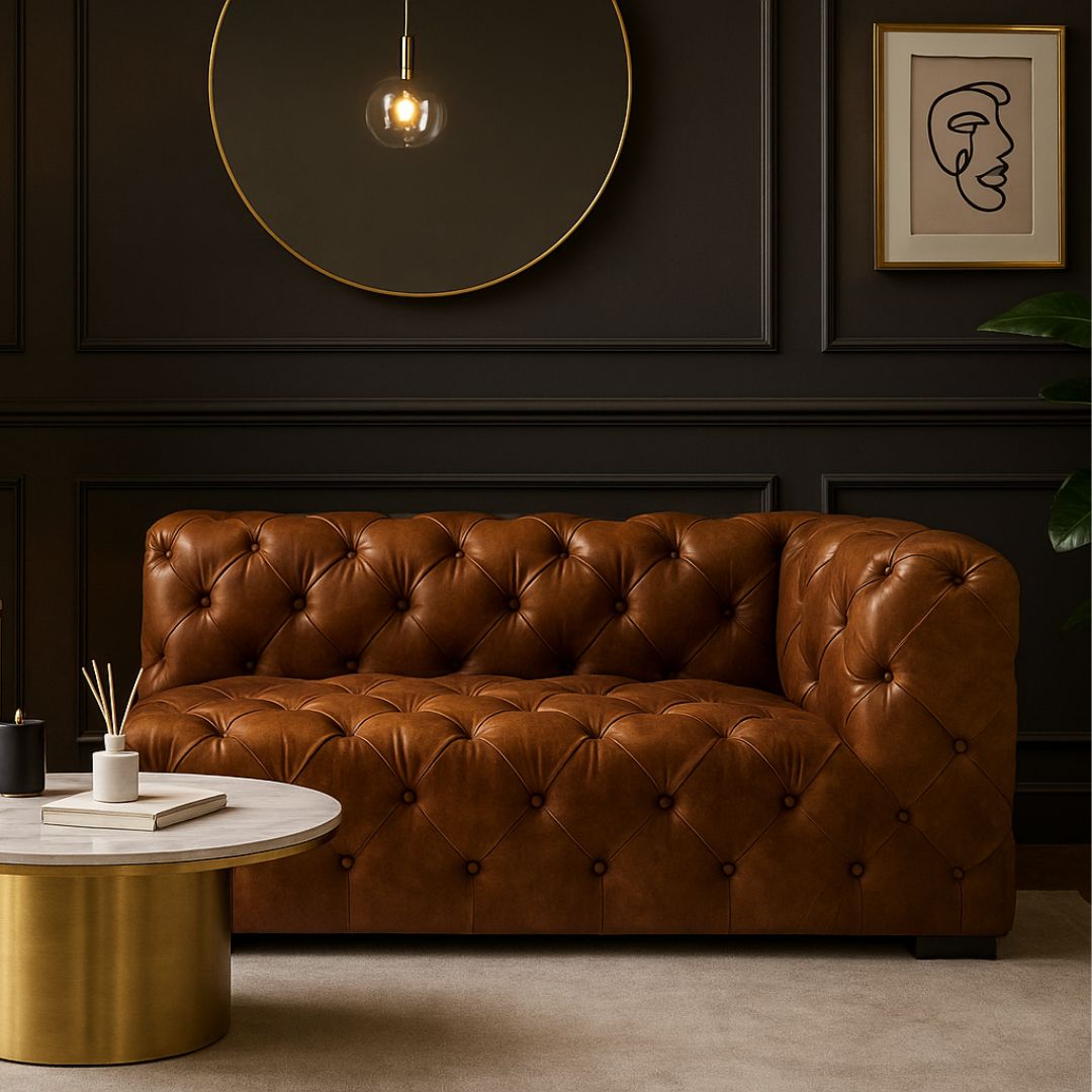 Brixton Tufted Leather Left Arm Sofa