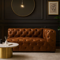 Brixton Tufted Leather Left Arm Sofa