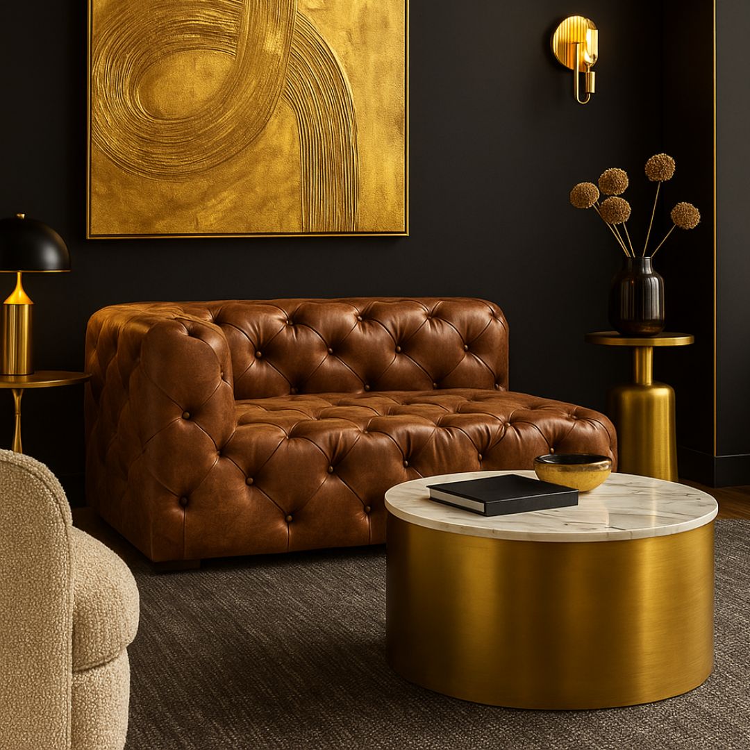 Brixton Tufted Leather Right Arm Sofa