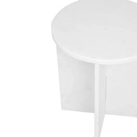 Calacatta Round White Marble Side Table