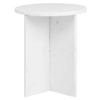 Calacatta Round White Marble Side Table