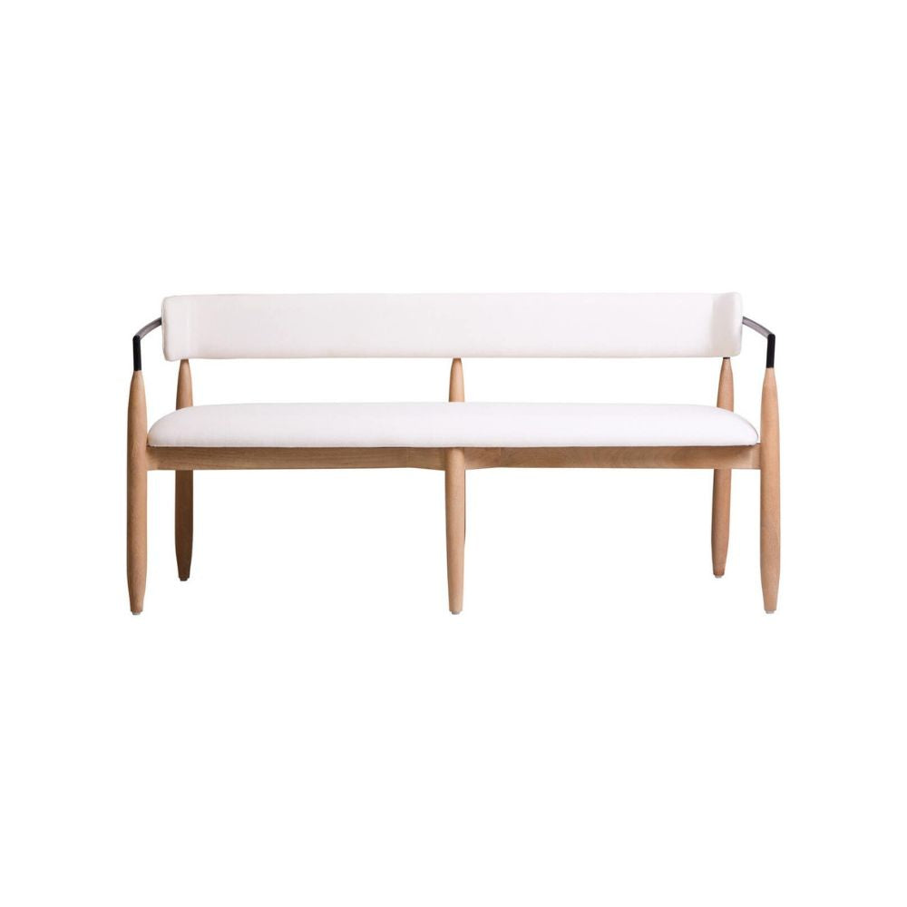 Calviano Cream Textured Dining Bench