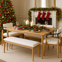 Calviano Cream Textured Dining Bench