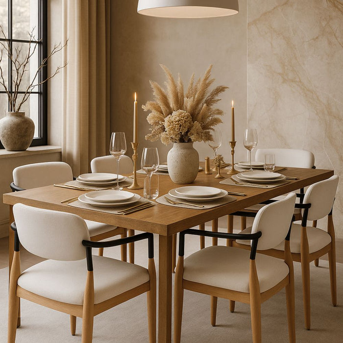 Calviano Cream Textured Dining Chair