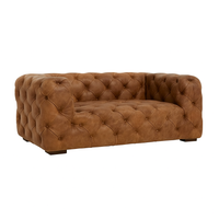 Brixton Tufted Leather 3-Seat Sofa