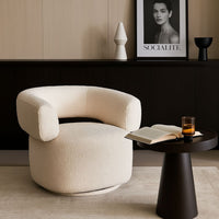 Elaro Ivory Bouclé Swivel Armchair