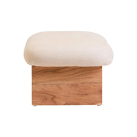 Alm Black Mango Wood & Cream Footstool