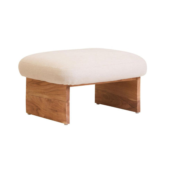 Alm Black Mango Wood & Cream Footstool