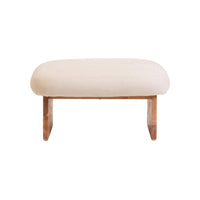 Alm Black Mango Wood & Cream Footstool