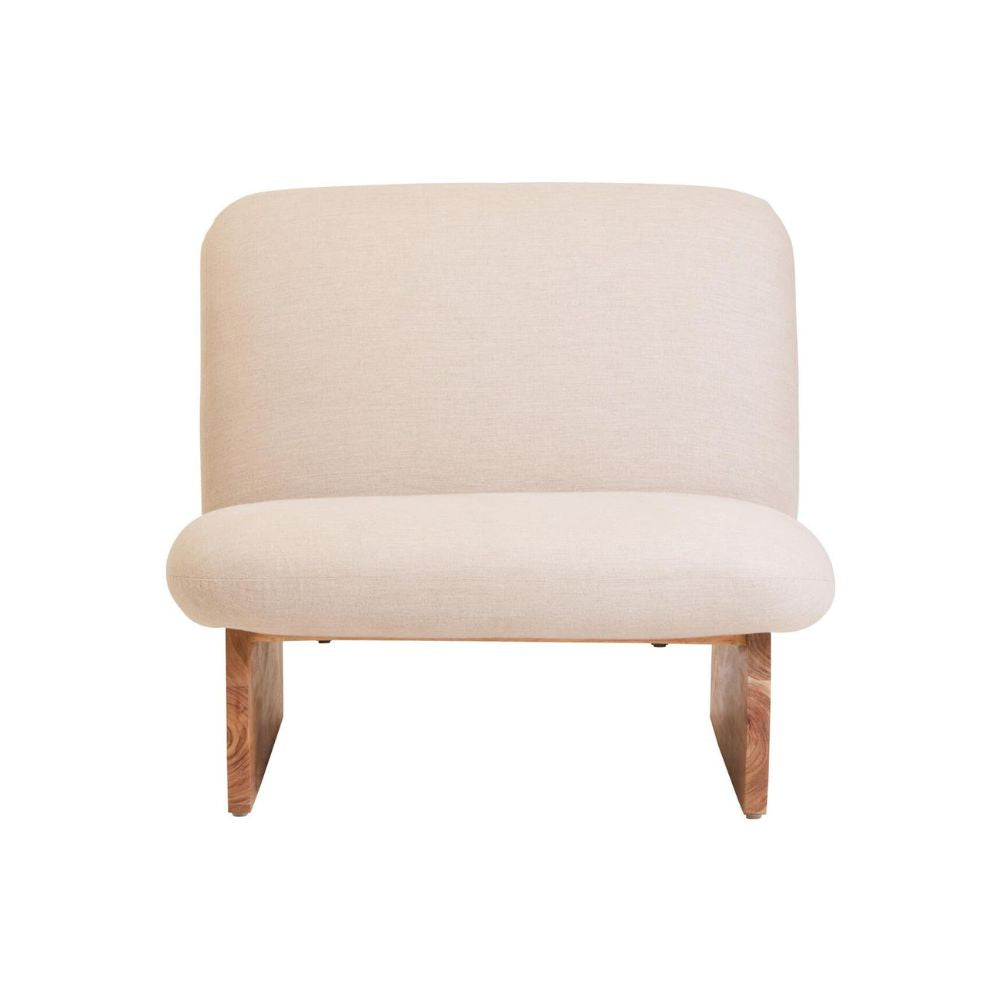 Alm Cream Textured Linen Armless Chair