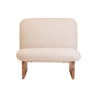 Alm Cream Textured Linen Armless Chair