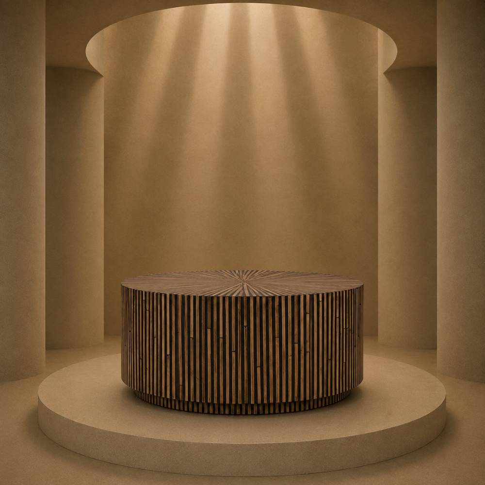 Orana Bamboo Inlay Round Coffee Table