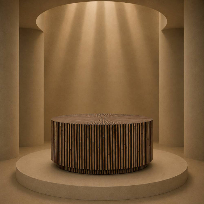 Orana Bamboo Inlay Round Coffee Table