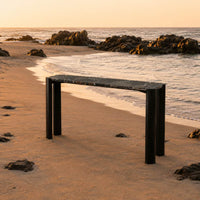 Elara Black Marble Veneer Console Table