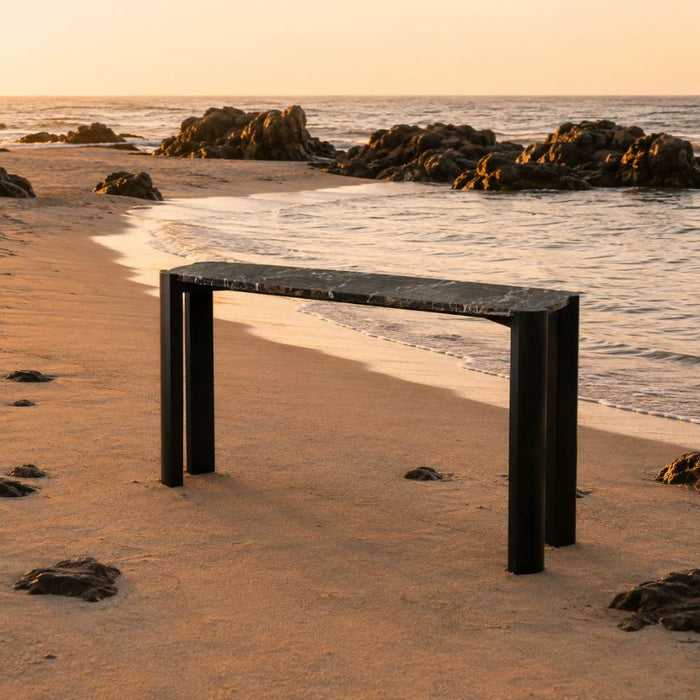 Elara Black Marble Veneer Console Table