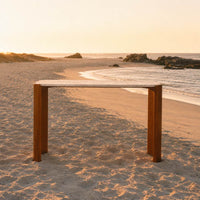 Elara Travertine Console Table