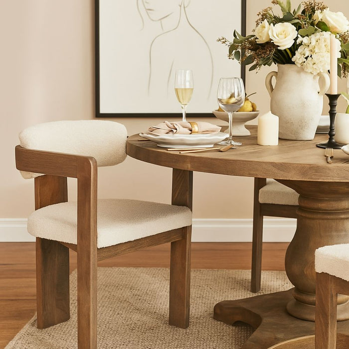 Ardino Grey Mango Wood & Bouclé Chair