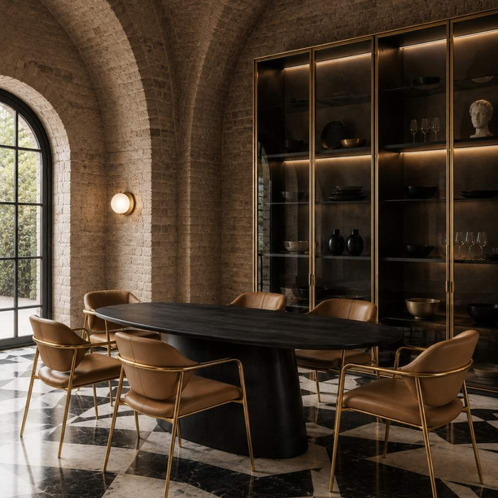 Black Pedesta Mango Dining Table