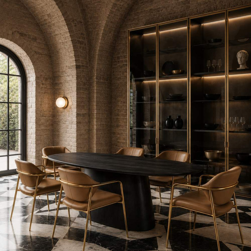 Black Pedesta Mango Dining Table