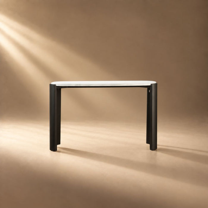 Furniture-Elara-White-Marble-Top-Console-Table