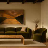 Elora Curved Velvet Accent Chair – Forest Green