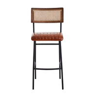 Carter Tan Leather Bar Chair (Set of 2)