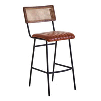 Carter Tan Leather Bar Chair (Set of 2)