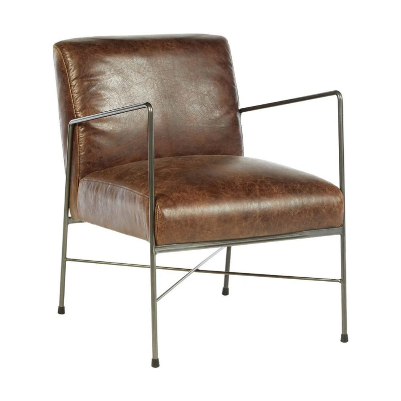 Westford Brown Leather Statement Chair