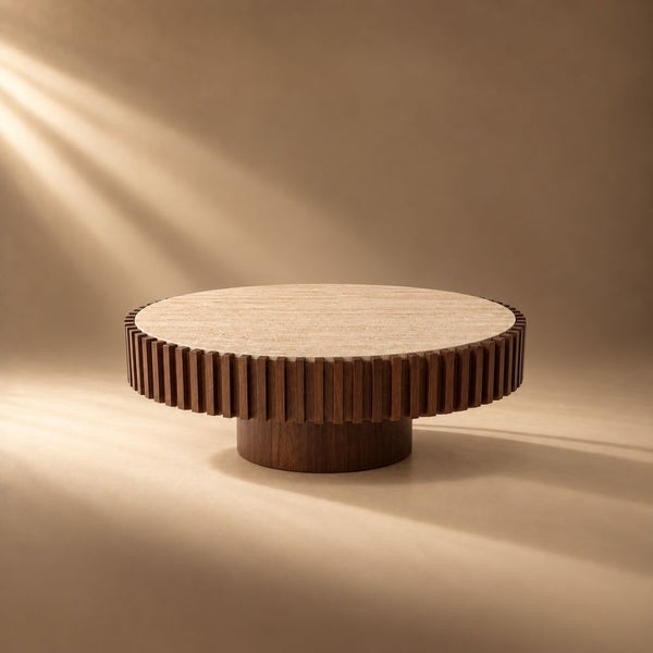 Furniture-Kering-Round-Travertine-Coffee-Table