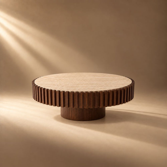 Furniture-Kering-Round-Travertine-Coffee-Table