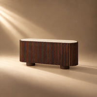 Kering Travertine Curved Sideboard