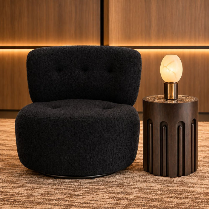 Furniture-Klarn-Black-Textured-Curved-Swivel-Lounge-Chair-Lifestyle