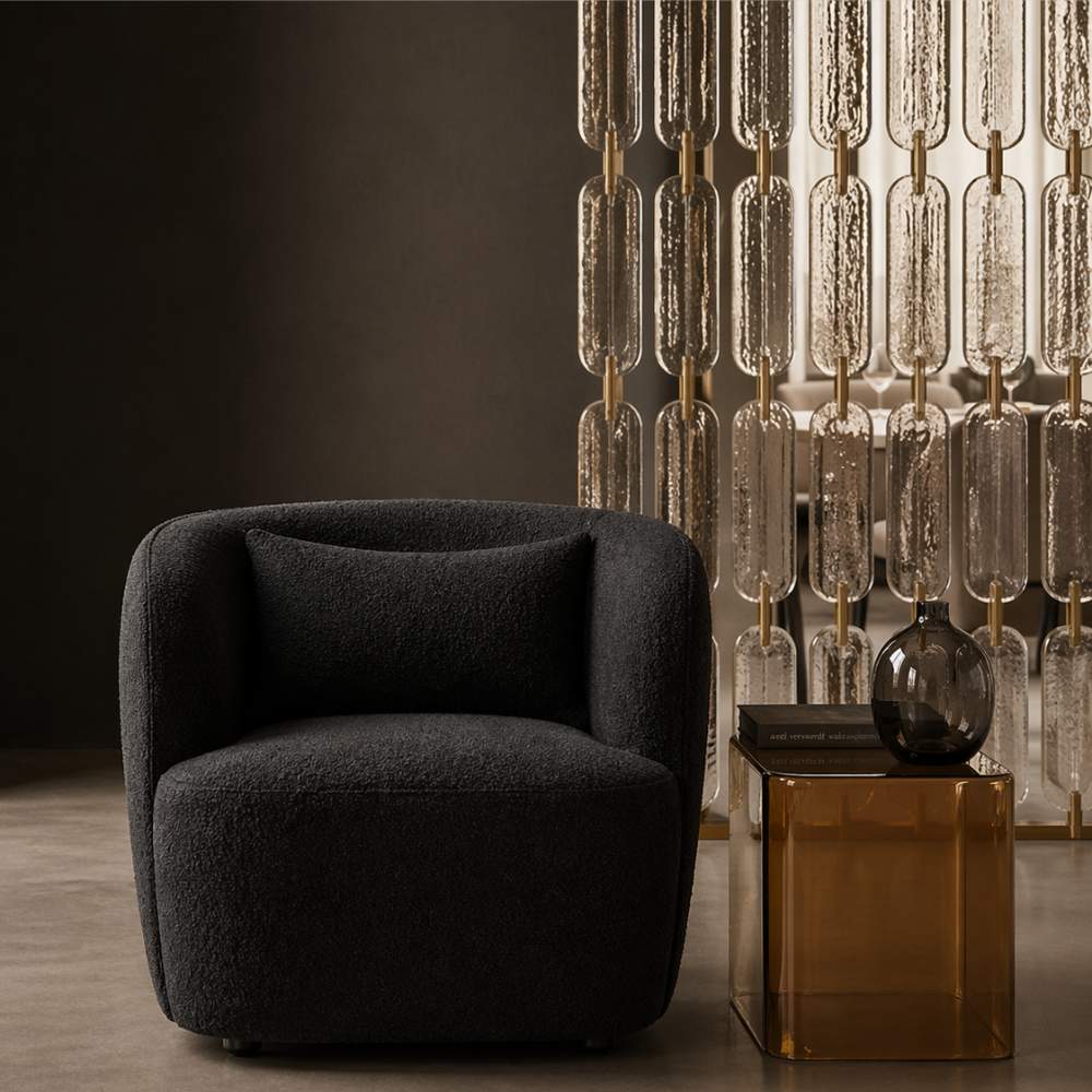 Luma Curve Black Accent Chair