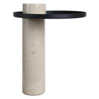 Furniture-Mantis-Cream-Marble-Column-Base-Side-Table