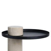 Furniture-Mantis-Cream-Marble-Column-Base-Side-Table