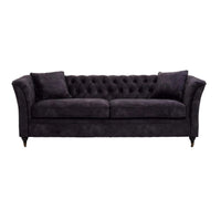 Ophelia 3-Seater Grey Velvet Sofa