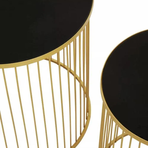 Gold-Cage Luxe Side Table Set