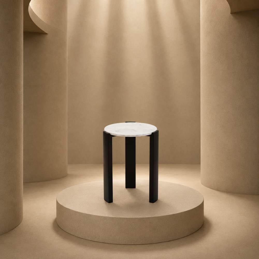 Montero White Marble Side Table