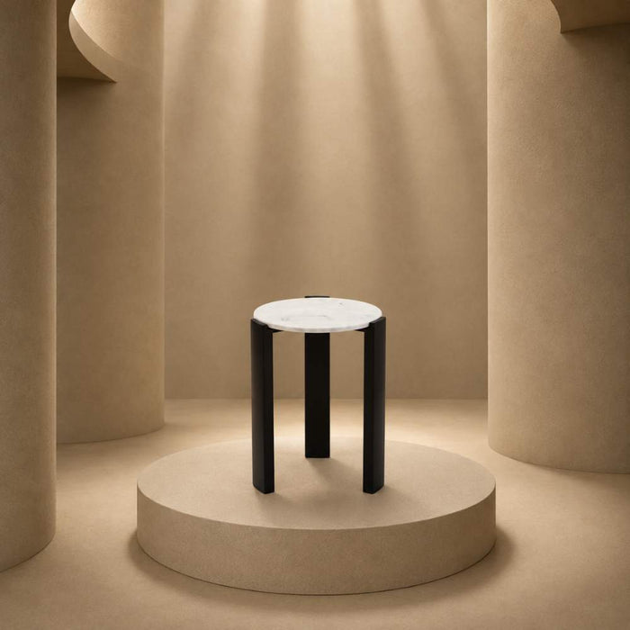 Montero White Marble Side Table