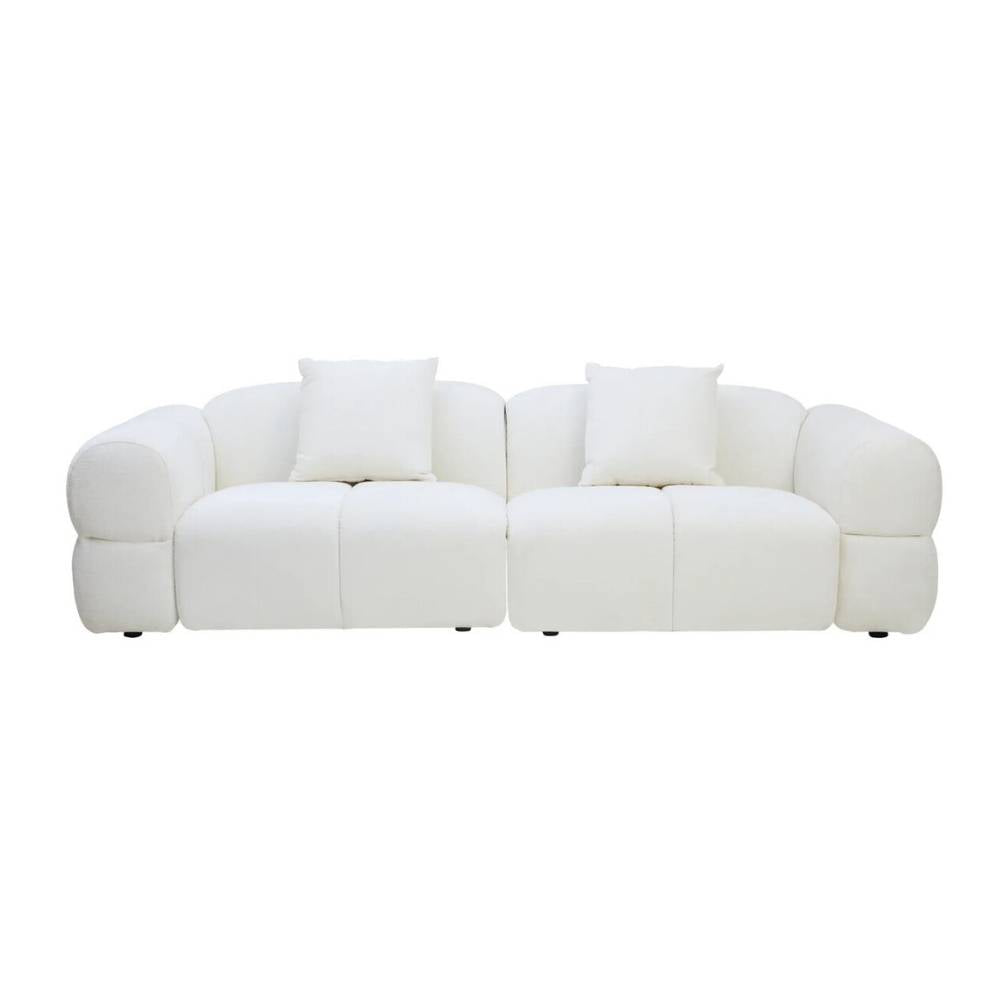 Bellamy Cream Textured Fabric Large 3 Seater Sofa