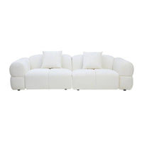 Bellamy Cream Textured Fabric Large 3 Seater Sofa