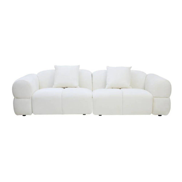 Bellamy Cream Textured Fabric Large 3 Seater Sofa